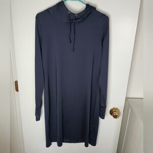 SK*YR, Navy Blue Women's Hooded Dress, Size M